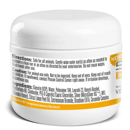These antimicrobial pet ear wipes are safe for all animals