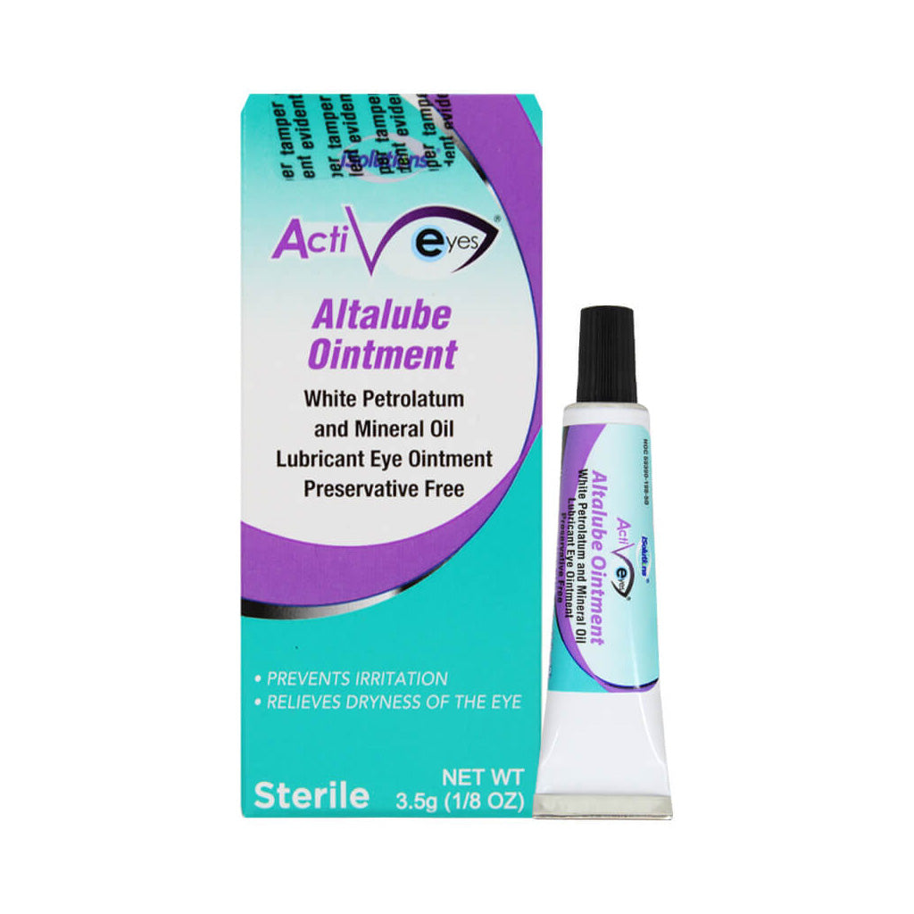 ActiEyes Altalube Ointment packaging with tube on a white background
