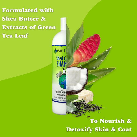 Earthbath Shed Control Shampoo Green Tea Scent with Awapuhi For Dogs & Cats (16 Oz)