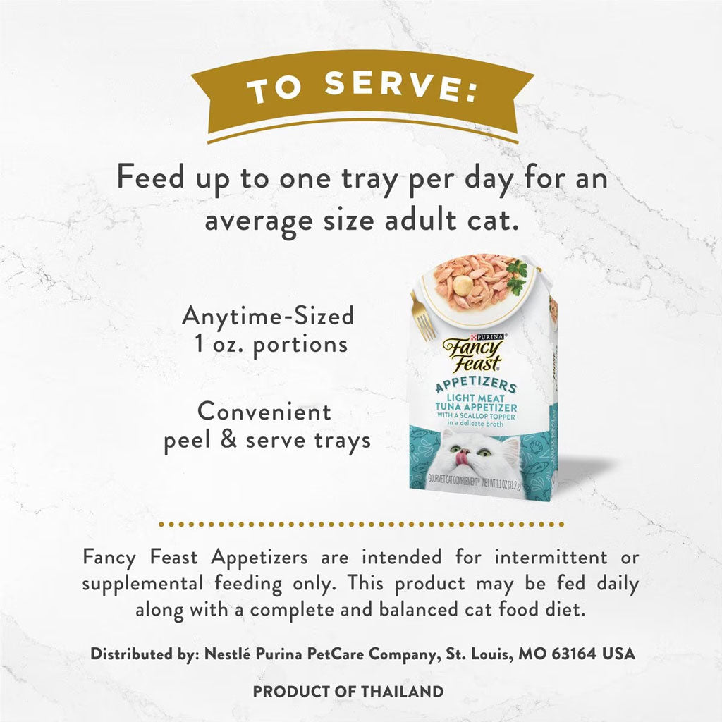 Fancy Feast Appetizers Light Meat Tuna with a Scallop Topper Lickable Cat Treats