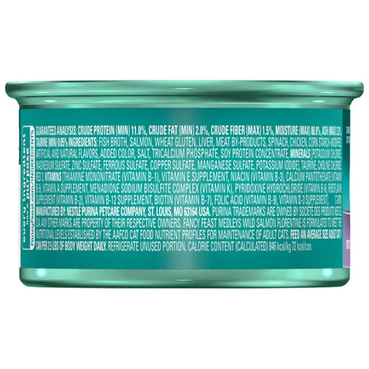 Fancy Feast Medleys Wild Salmon Florentine in Sauce Wet Cat Food