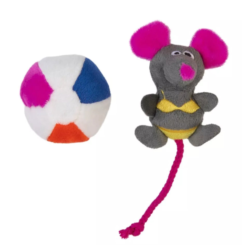 Mad Cat Beach Babe Mouse w/Catnip & Silvervine Toy For Cat (2 pk)