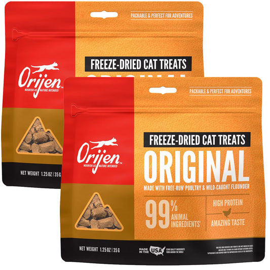 ORIJEN Original Freeze Dried Grain-Free High-Protein Raw Animal Ingredients Cat Treats, 1.25-oz bag