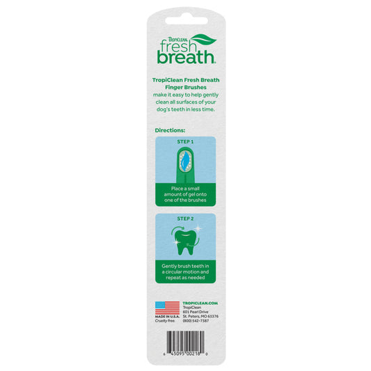 TropiClean Fresh Breath Finger Brushes for Pets- 2 pack