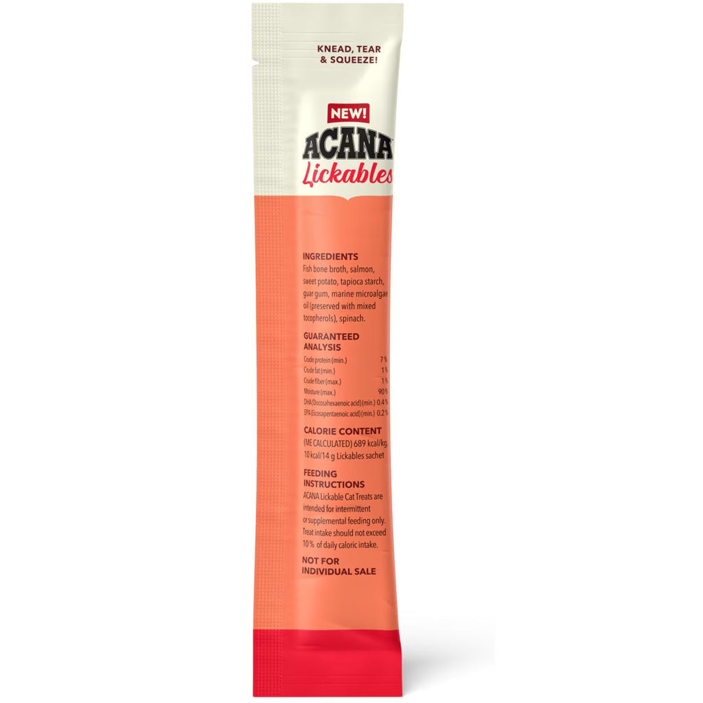 Acana Lickable Wet Cat Food Pouch on a white background
