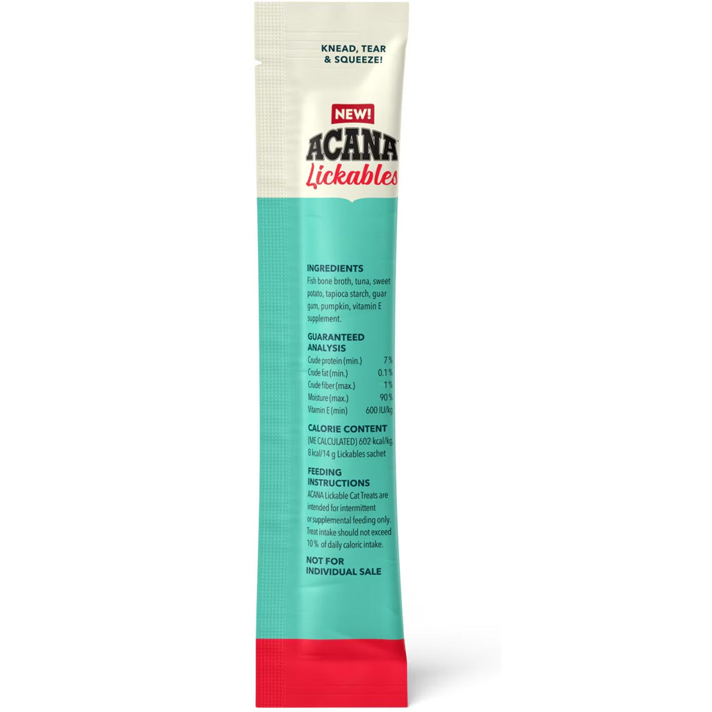 Acana Lickable Wet Cat Food Pouch on a white background