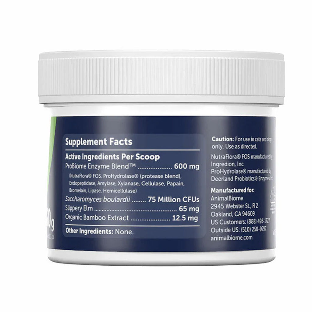 Supplement container with label showing active ingredients and manufacturing details on a white background
