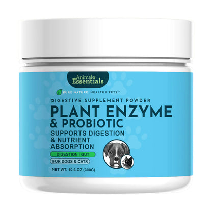 Animal Essentials Plant Enzyme & Probiotic Digestive Supplement Powder for Dogs & Cats