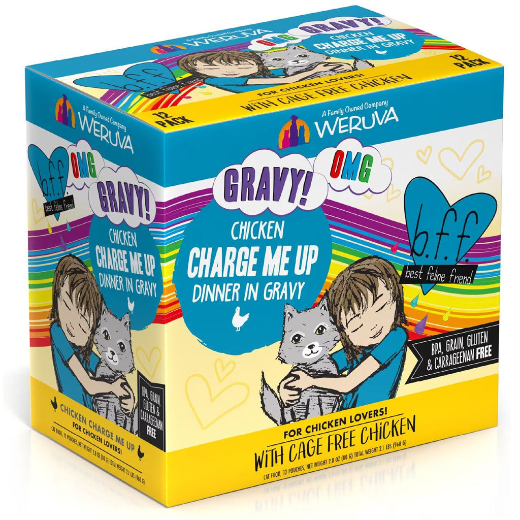 BFF OMG Charge Me Up! Chicken in Gravy Wet Cat Food, 2.8-oz pouch, 12 count