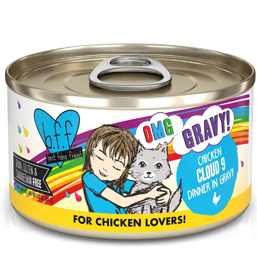 BFF OMG Cloud 9! Chicken in Gravy Minced Grain-Free Wet Cat Food, 2.8-oz can, case of 12