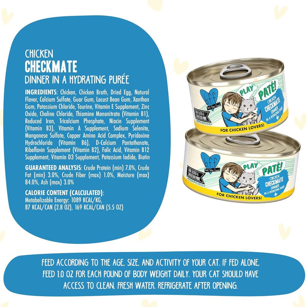 BFF Play Pate Lovers Chicken Checkmate Grain-Free Wet Cat Food