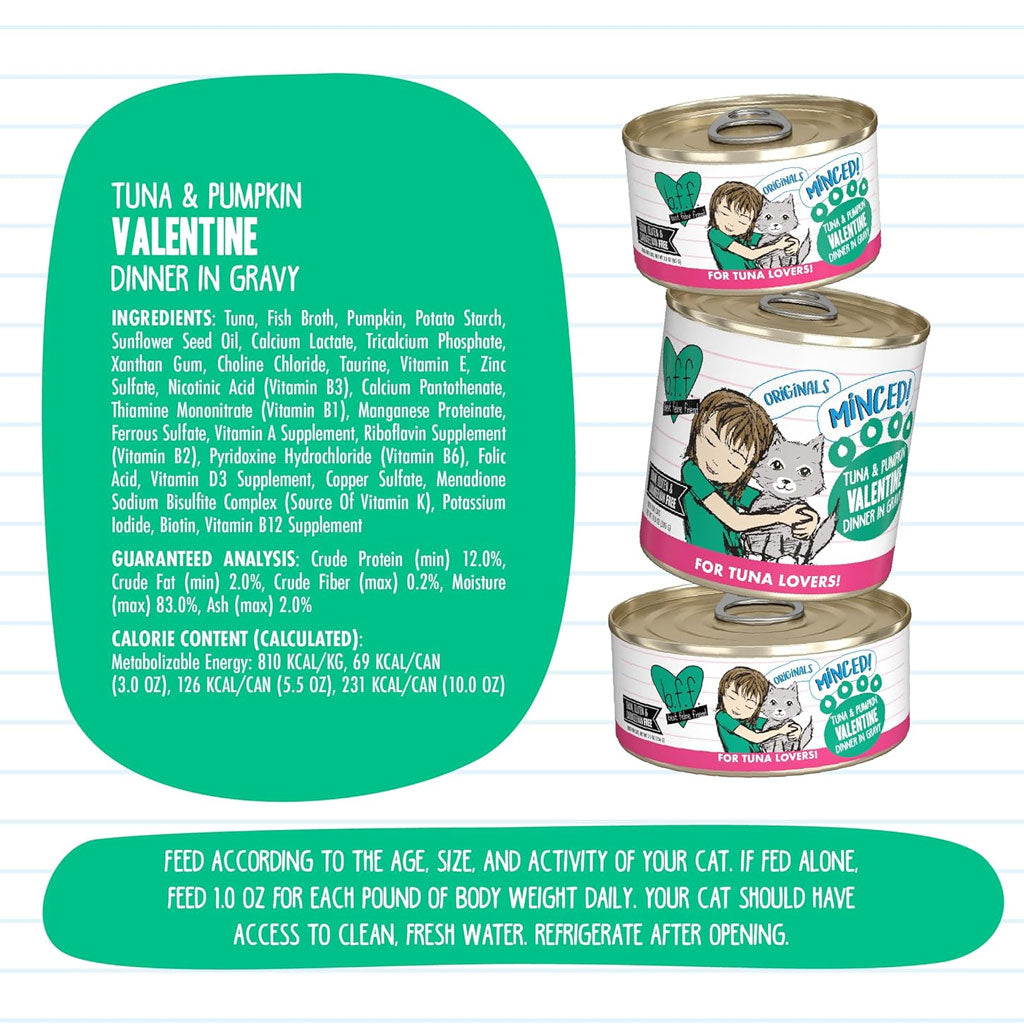 BFF Tuna & Pumpkin Valentine Dinner in Gravy Minced Grain-Free Wet Cat Food