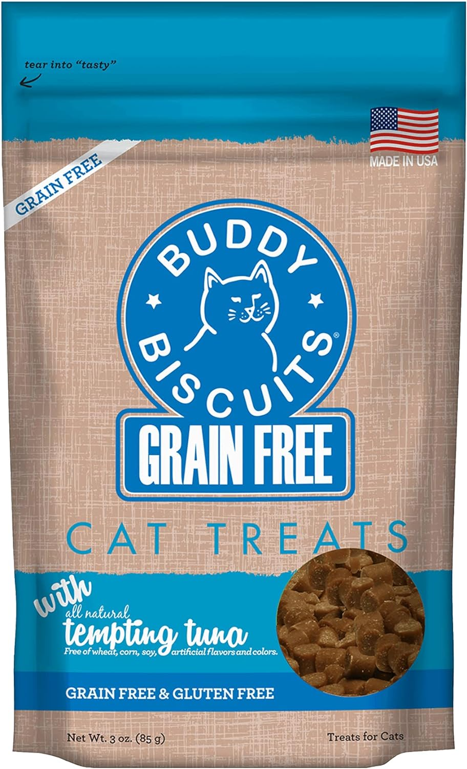 Buddy Biscuits Grain Free Cat Treats Tempting Tuna (3 oz)