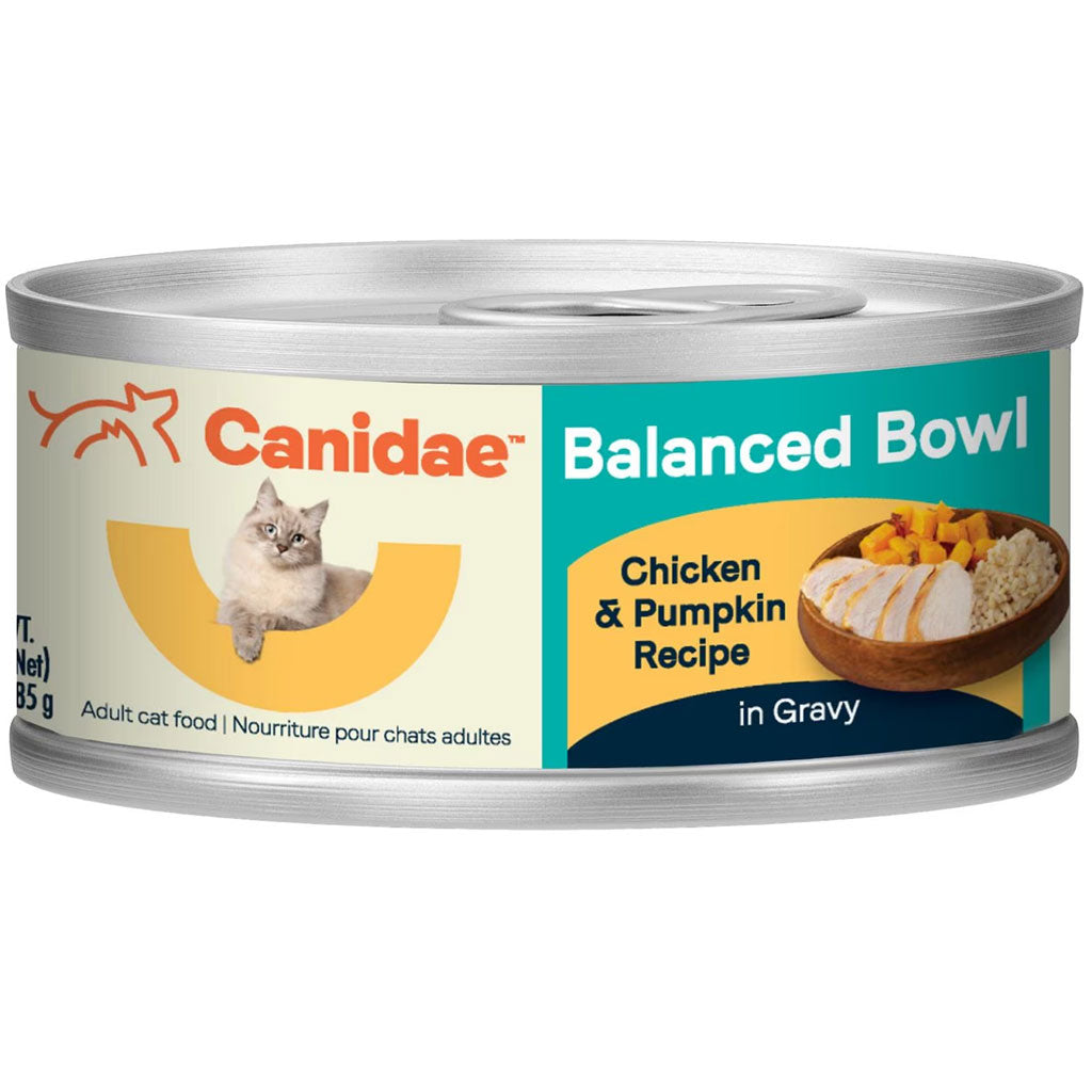 CANIDAE Balanced Bowl Chicken & Pumpkin Recipe in Gravy Wet Cat Food, 3-oz can, case of 24