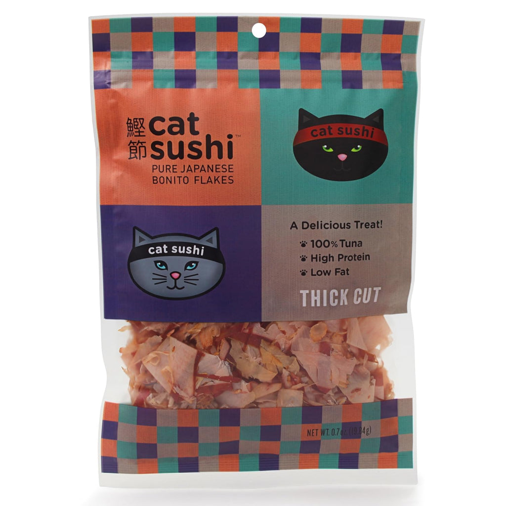 Cat Sushi THICK CUT Pure Japanese Bonito Flakes Treats for Cats (0.7 oz)