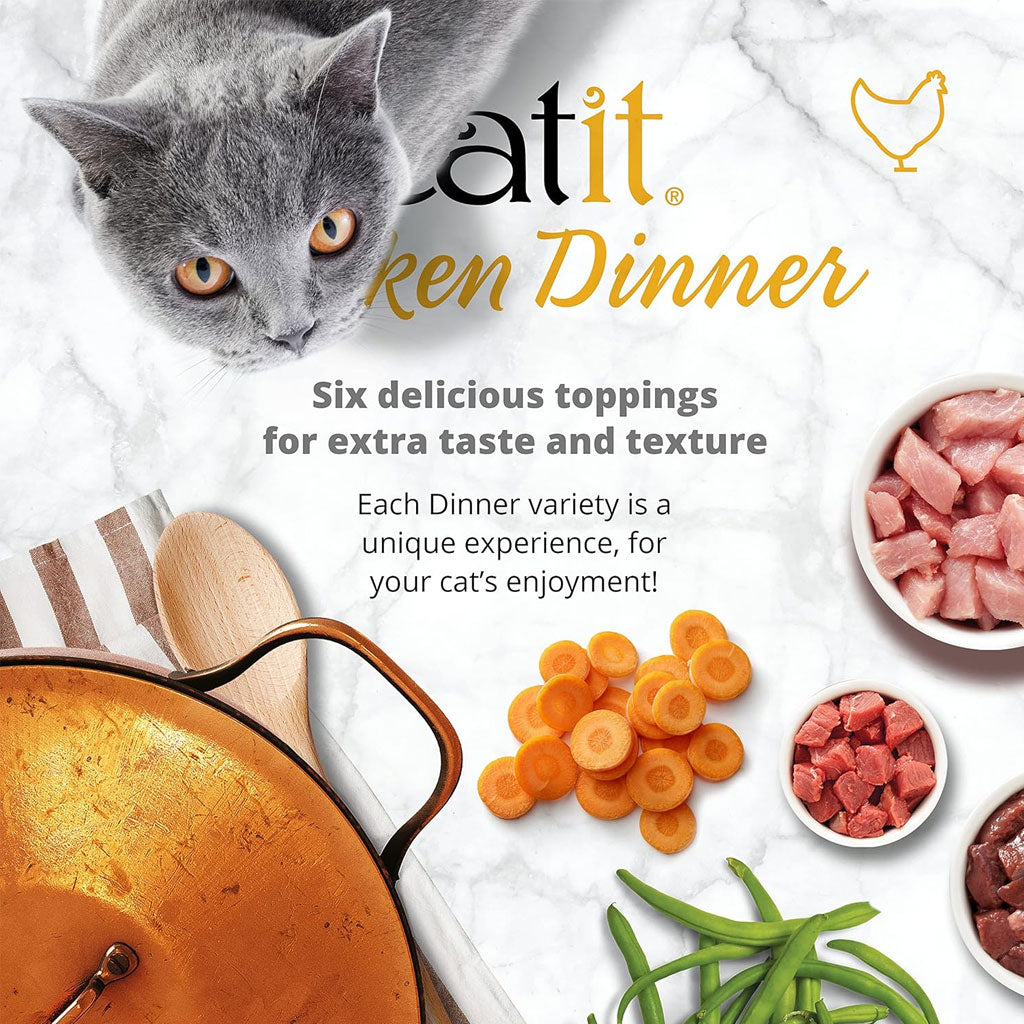 Cat food packaging with a gray cat, ingredients, and 'latit' branding.