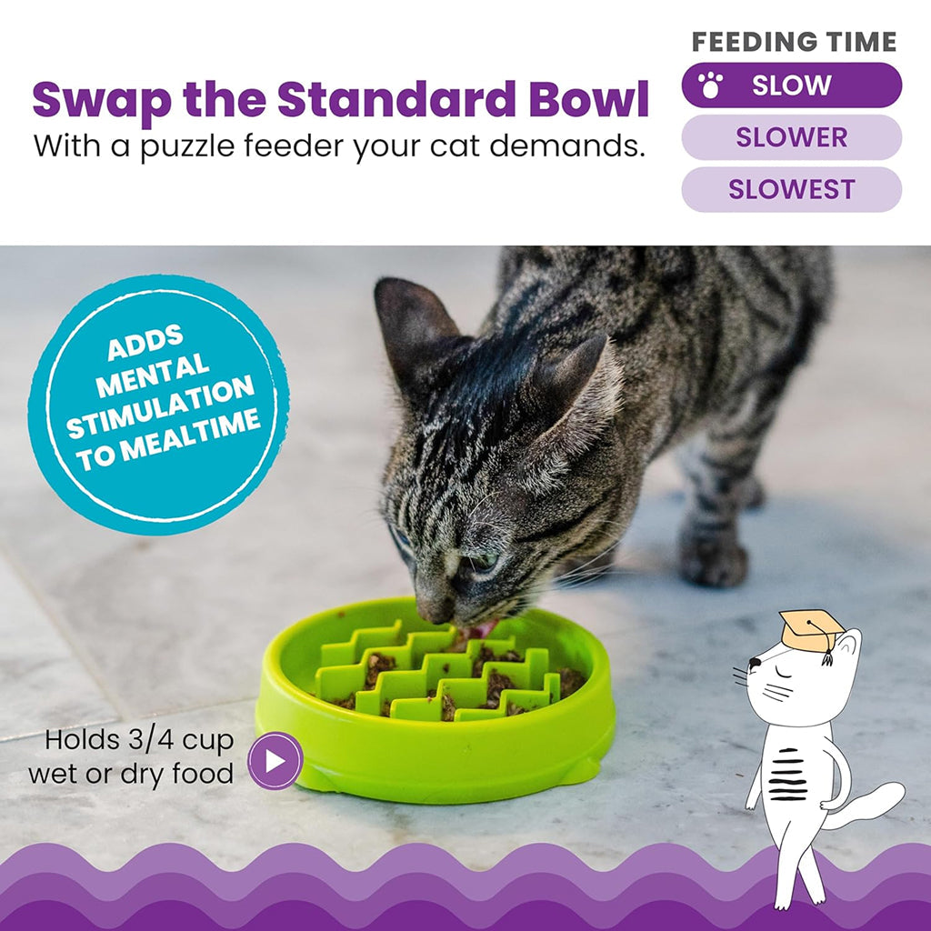 Catstages Kitty Slow Feeder-Green