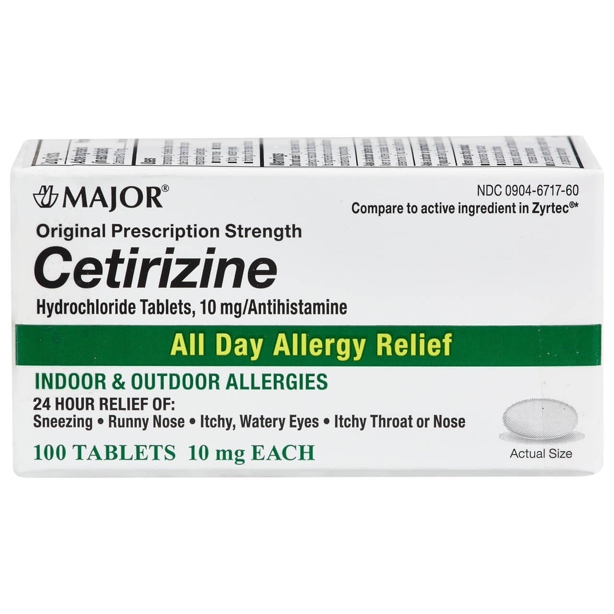 Cetirizine Hydrochloride 10mg (Manufacturer may vary) 100 Tablets - Online Dog Pharmacy: Supplements Vitamins