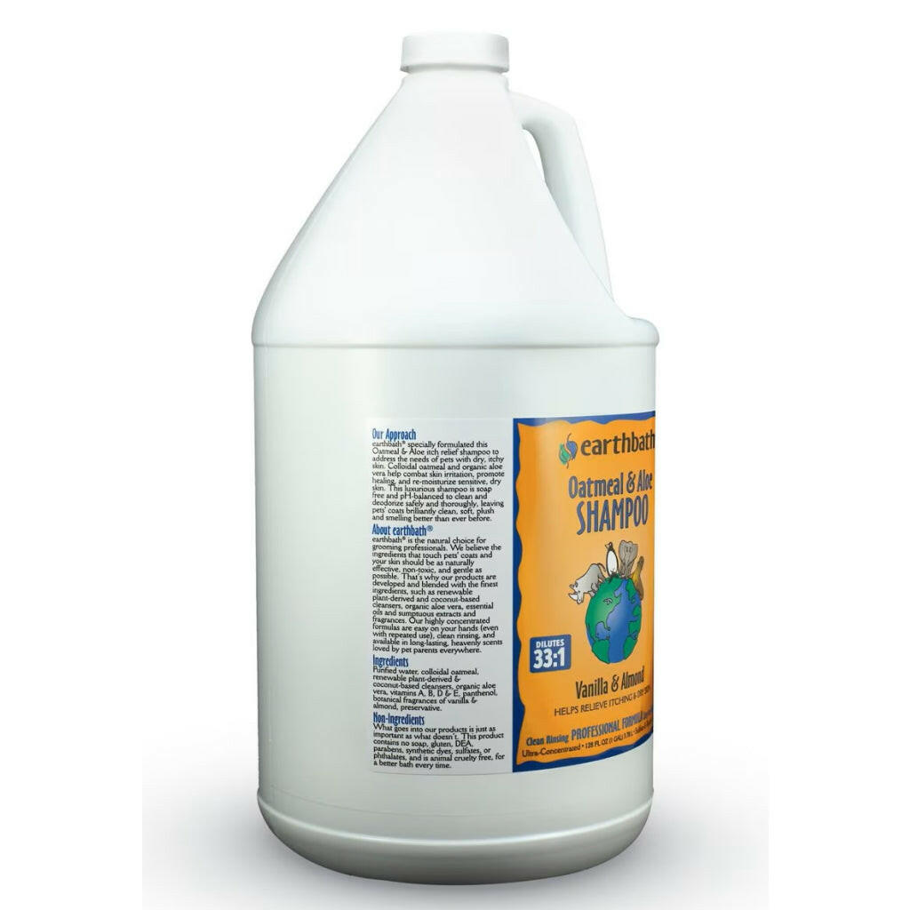 Earthbath Oatmeal & Aloe Shampoo Vanilla Almond For Dogs & Cats (1 gal)