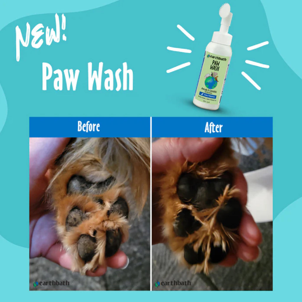 Earthbath Paw Wash with Scrubber Brush for Dogs & Cats (8 oz)