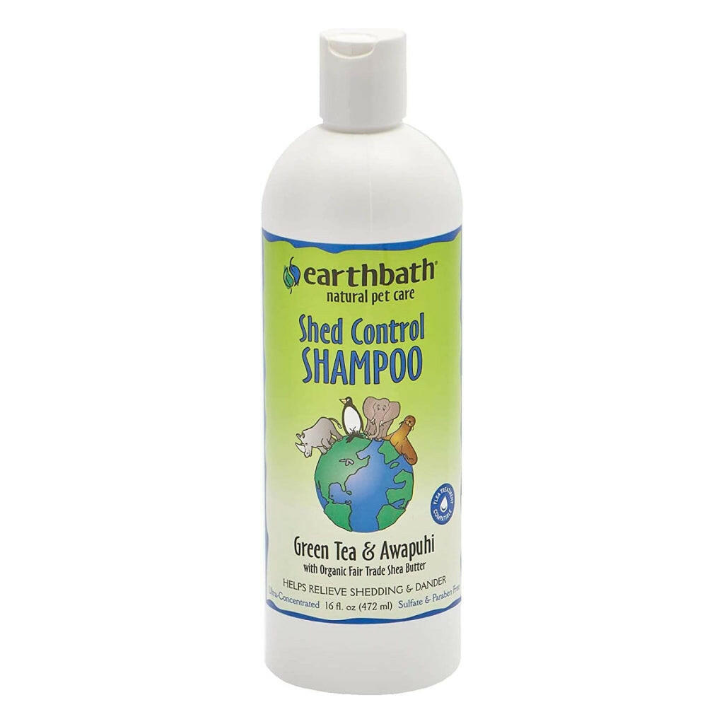 Earthbath Shed Control Shampoo Green Tea Scent with Awapuhi For Dogs & Cats (16 Oz)