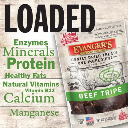Evanger's Nothing but Natural Gently Air Dried Beef Tripe Dog & Cat Treats (3.5 oz)