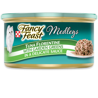 Fancy Feast Medleys Tuna Florentine in Sauce Wet Cat Food, 3-oz case of 24
