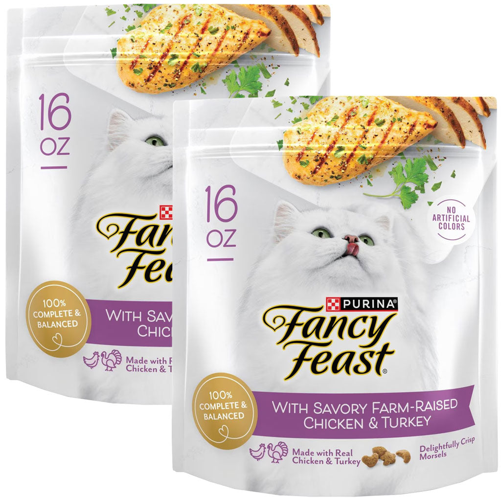 Fancy Feast with Savory Chicken & Turkey Dry Cat Food, 32-oz