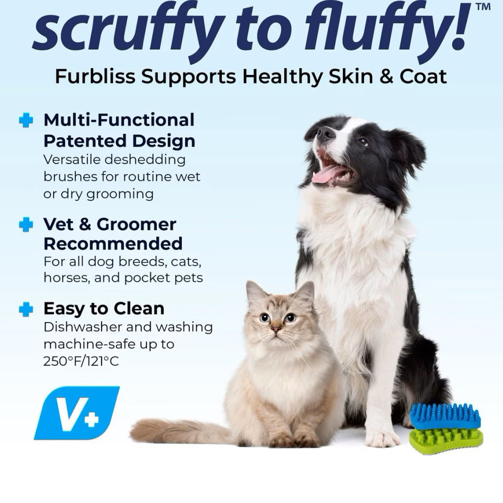 Furbliss Two-Sided Multi-Functional Brush for Pets with Long Hair