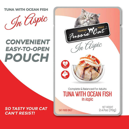 Fussie Cat Premium Tuna with Ocean Fish in Aspic Wet Cat Food