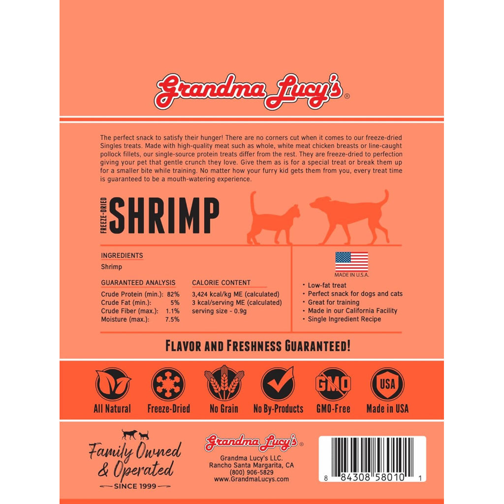 Grandma Lucy's Freeze-Dried Shrimp Dog & Cat Treats (3.5 oz)
