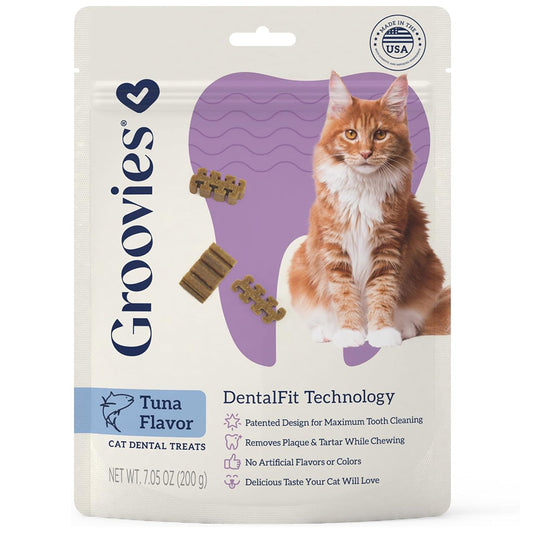 Groovies Tuna Flavor Dental Treats for Cats (7.05 oz)