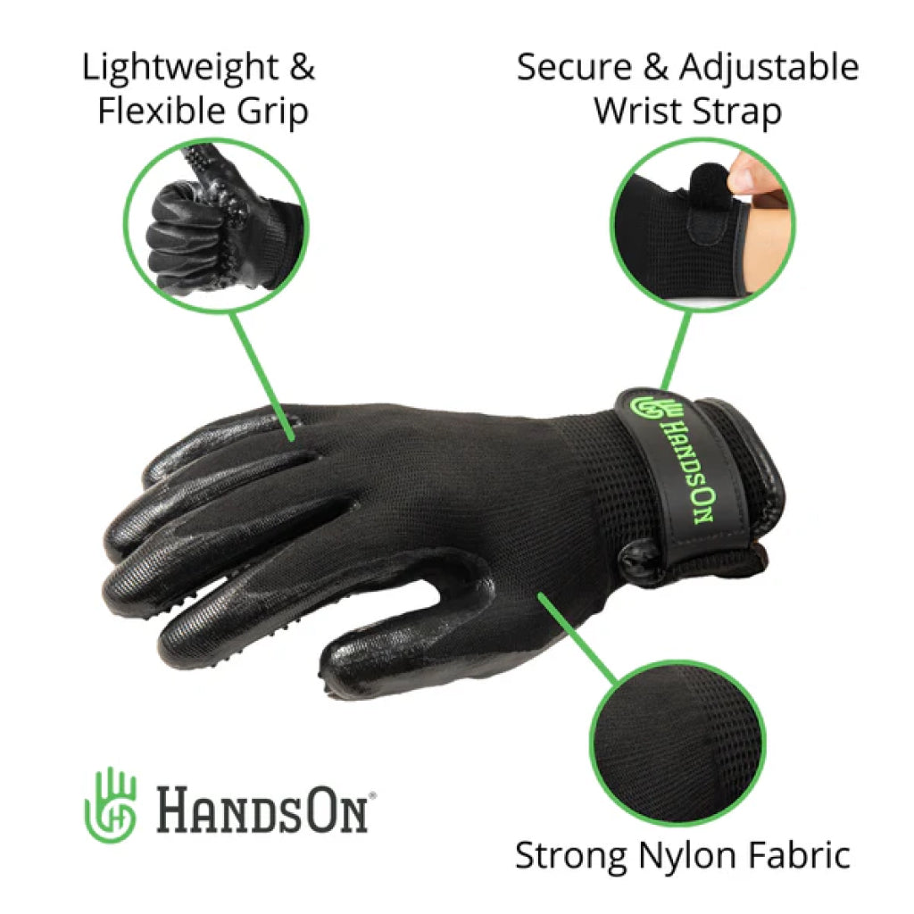 HandsOn Bathing & Grooming Gloves - Black (Small)