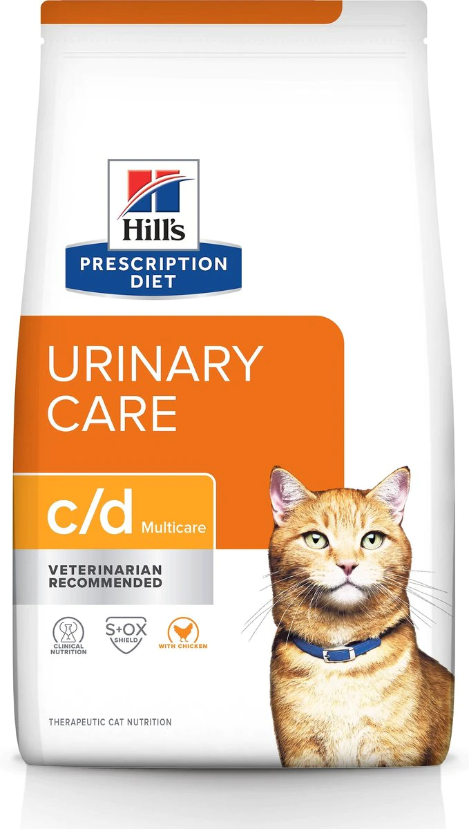 hill's urinary care c/d cat food is veterinarian recommended