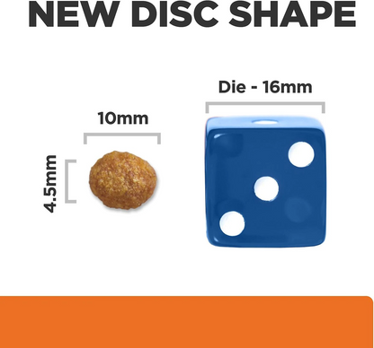 Science diet cat food urinary care is disc shaped