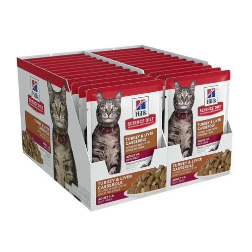 Hill's Science Diet Adult Canned Cat Food, Turkey & Liver, 2.8 oz pouch, 24 pk