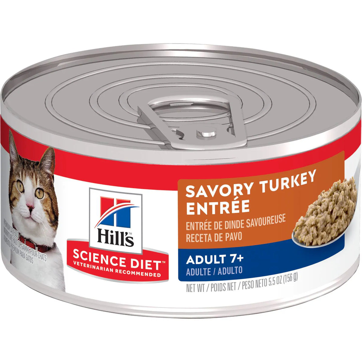 Hill's Science Diet Senior 7+ Canned Cat Food, Savory Turkey Entrée, 2.9 oz, 24 Pack wet cat food