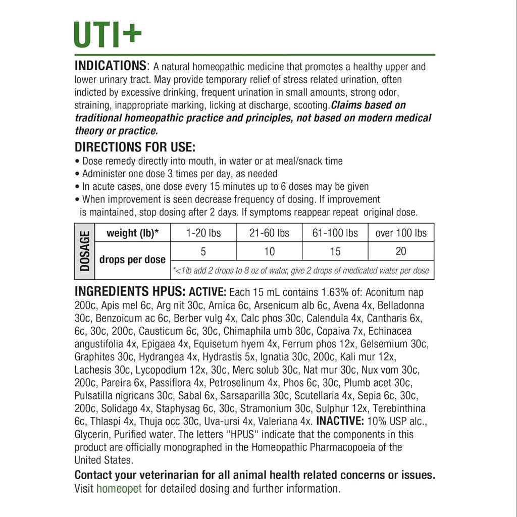 HomeoPet UTI Plus Urinary Tract Infection for Pets