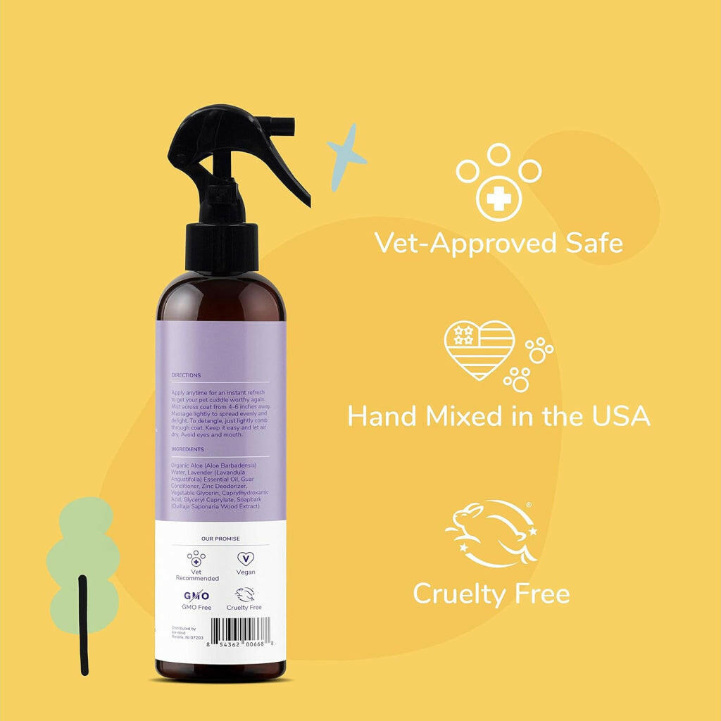 kin+kind Lavender Natural Coat Spray For Dog & Cat Smells (12 oz)