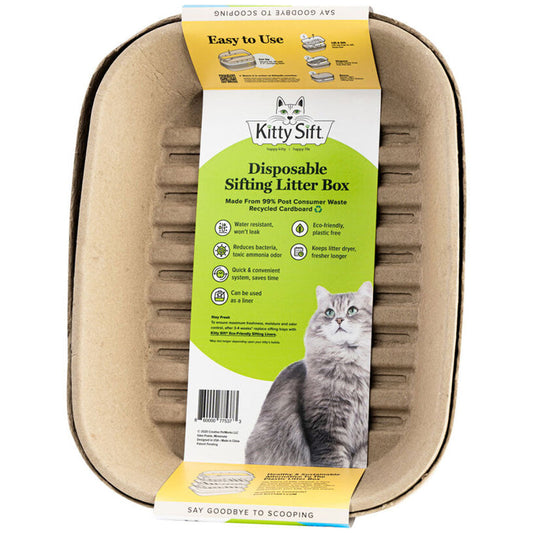Kitty Sift Disposable Sifting Litter Box, Large, 4-pack