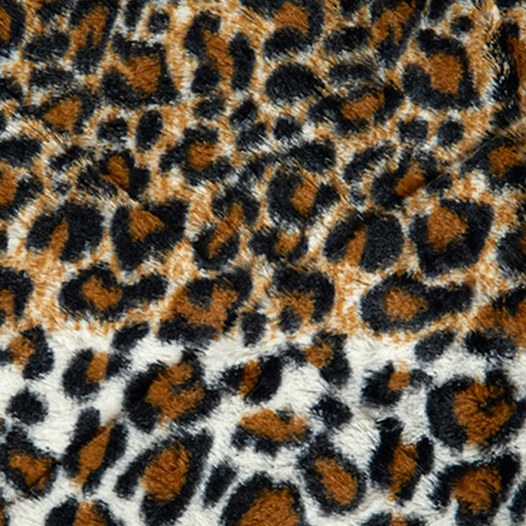 Close-up of a fabric with a leopard print pattern