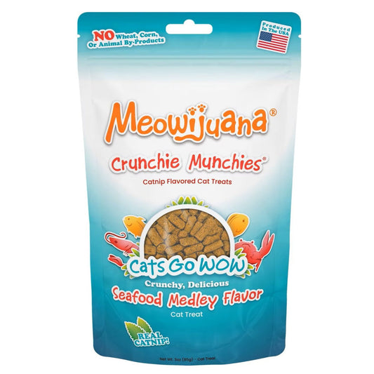 Meowijuana Crunchie Munchies Seafood Medley Flavor Catnip Treats (3 oz)