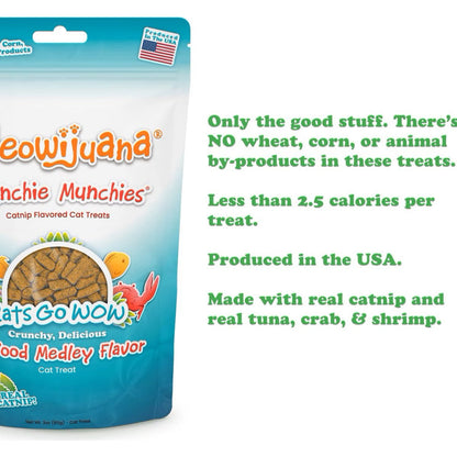 Meowijuana Crunchie Munchies Seafood Medley Flavor Catnip Treats (3 oz)