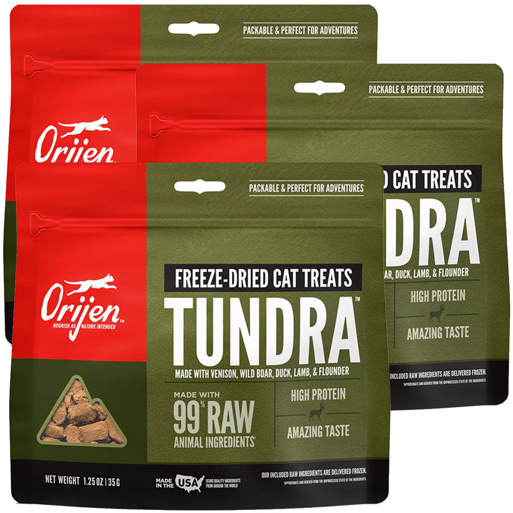 ORIJEN Tundra Grain-Free High-Protein Raw Animal Ingredients Freeze Dried Cat Treats, 1.25-oz bag