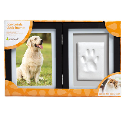 Pearhead pawprints desk frame packaging with a dog and cat on grass