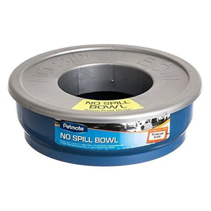 Petmate No Spill Durable Pet Bowl for Water and Food for Dogs and Cats (48 oz) Blue