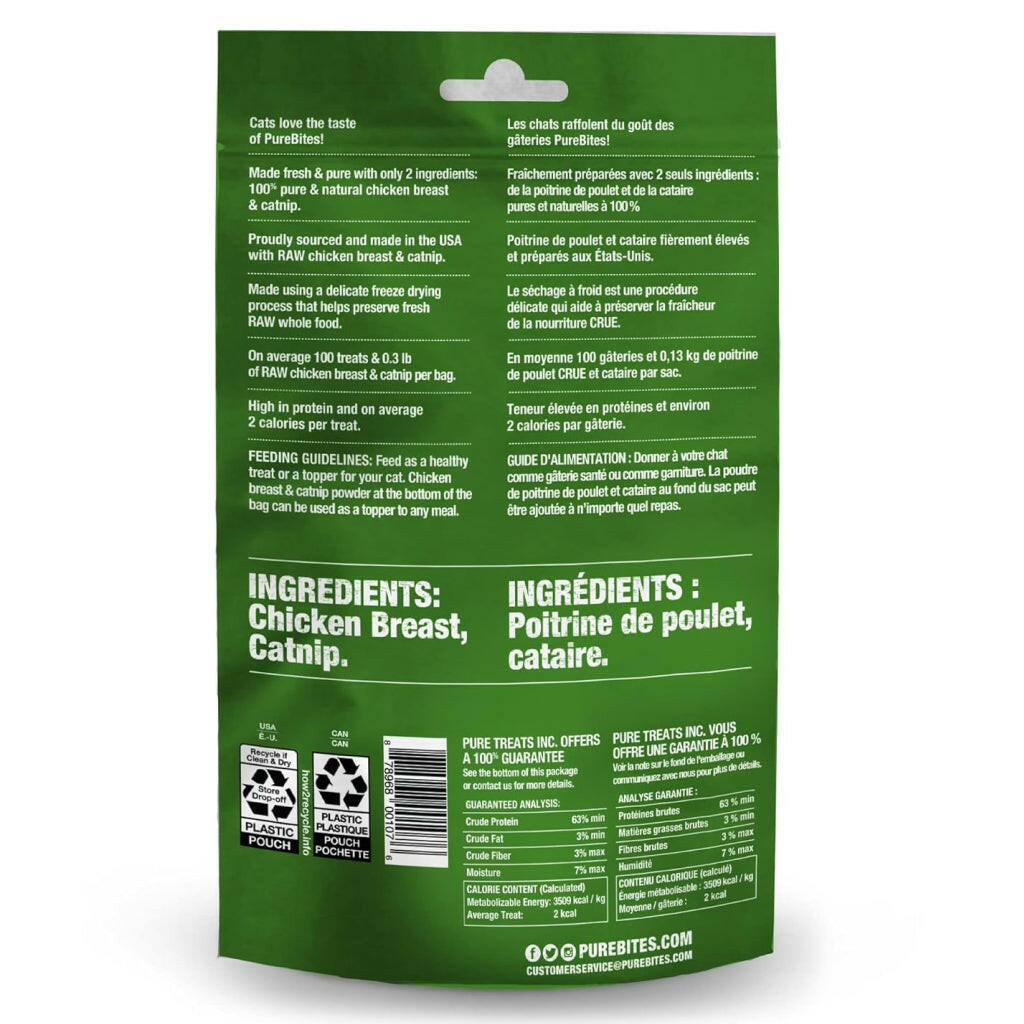 PureBites Chicken Breast & Catnip Freeze Dried Treats For Cat (1.3 oz)