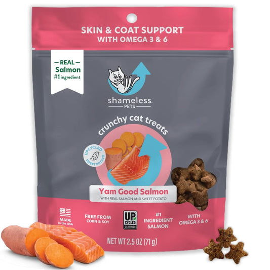 Shameless Pets Yam Good Salmon Crunchy Treats For Cats (2.5 oz)