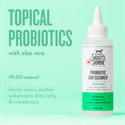 Skout's Honor Probiotic Ear Cleanser for Dogs (4 oz)
