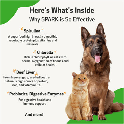 SPARK Daily Nutritional Greens Supplement For Dogs & Cats (3.53 oz)